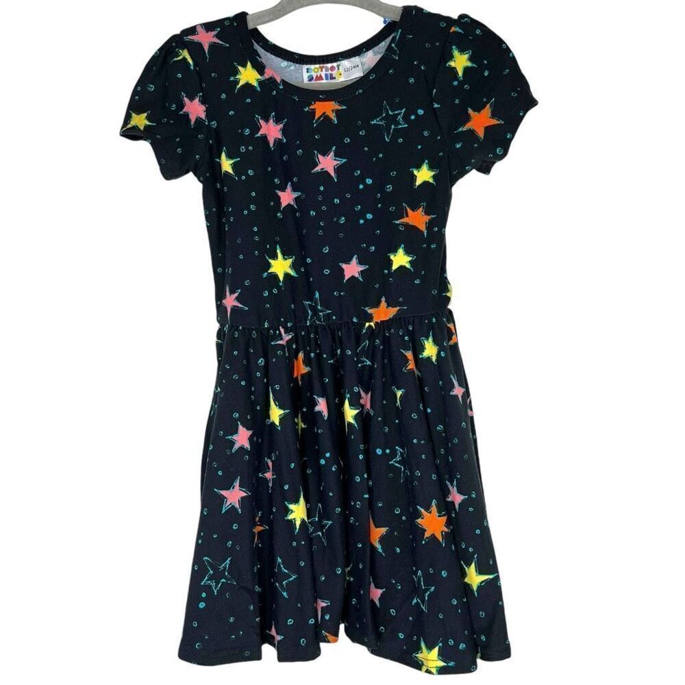 NEW Dot Dot Smile Black Star Cap Sleeve Dress 12-24M